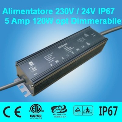 Power Supply 24V 5-6 Amp 120-150W waterproof IP67